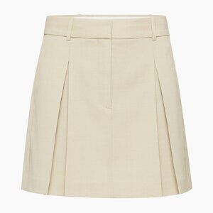 NWT Aritzia Bellcast Pleated Mini Skirt CITY WOOL LINED